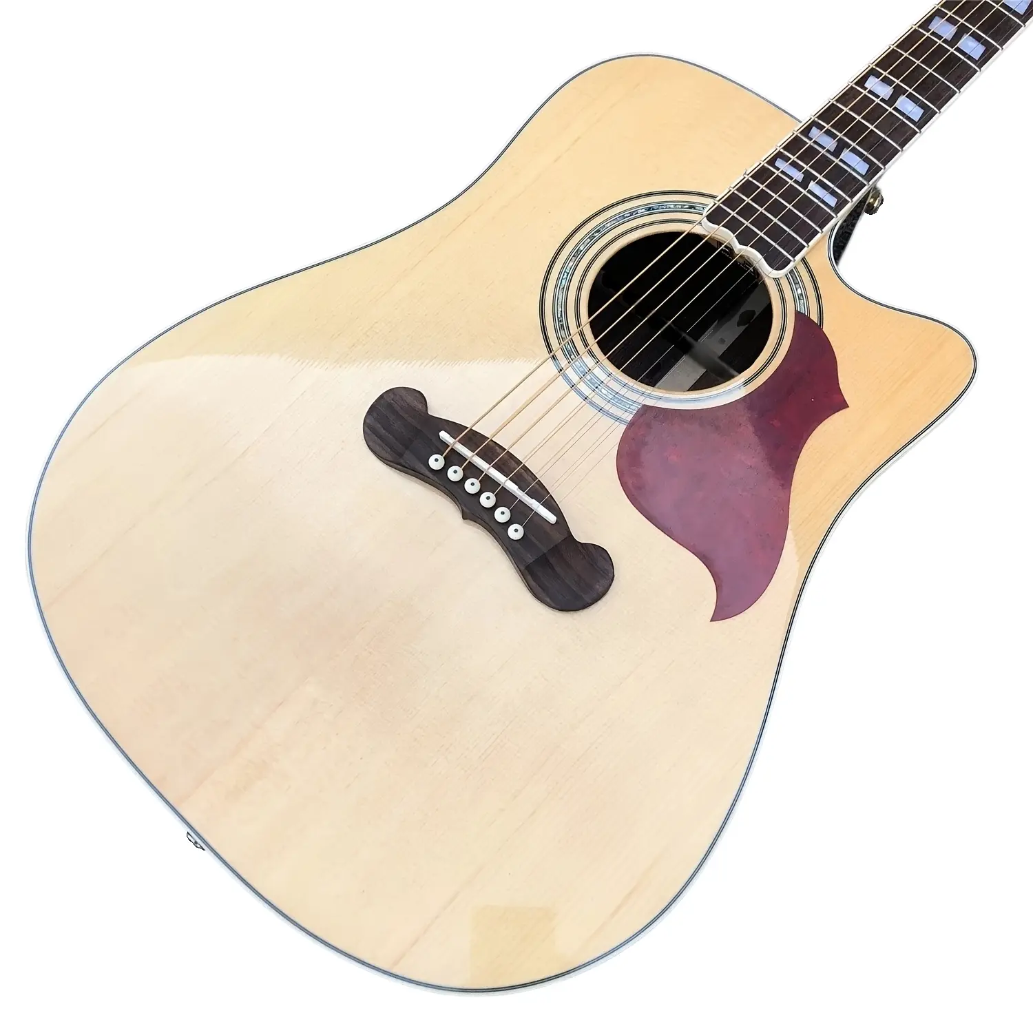 New Arrival 41# Songwriter Acoustic-Electric Guitar, Solid Spruce Top, Bone Nut & Saddle, Natural Finish, Fishman301 Preamp Loaded