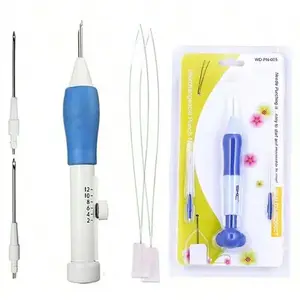 1Set Hand Embroidery Punch Needle Kit Stitching Tool Magic Embroidery Needle Pen Weaving Tool Knitting Sewing Tools for DIY Sewing