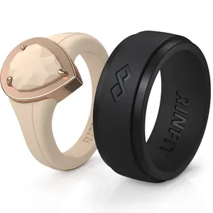 Couple Bundle Silicone Wedding Ring Bundle Set#98