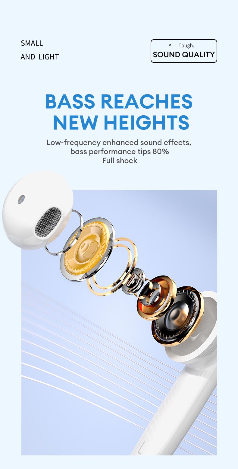 HYUNDAI T17 In-Ear Wireless Headphones with Bluetooth 5.3, Anti-Leakage Shell, Low Latency, Lightweight & Comfortable Fit, Wireless Earbuds for Music & Calls, Compatible with Android & iOS