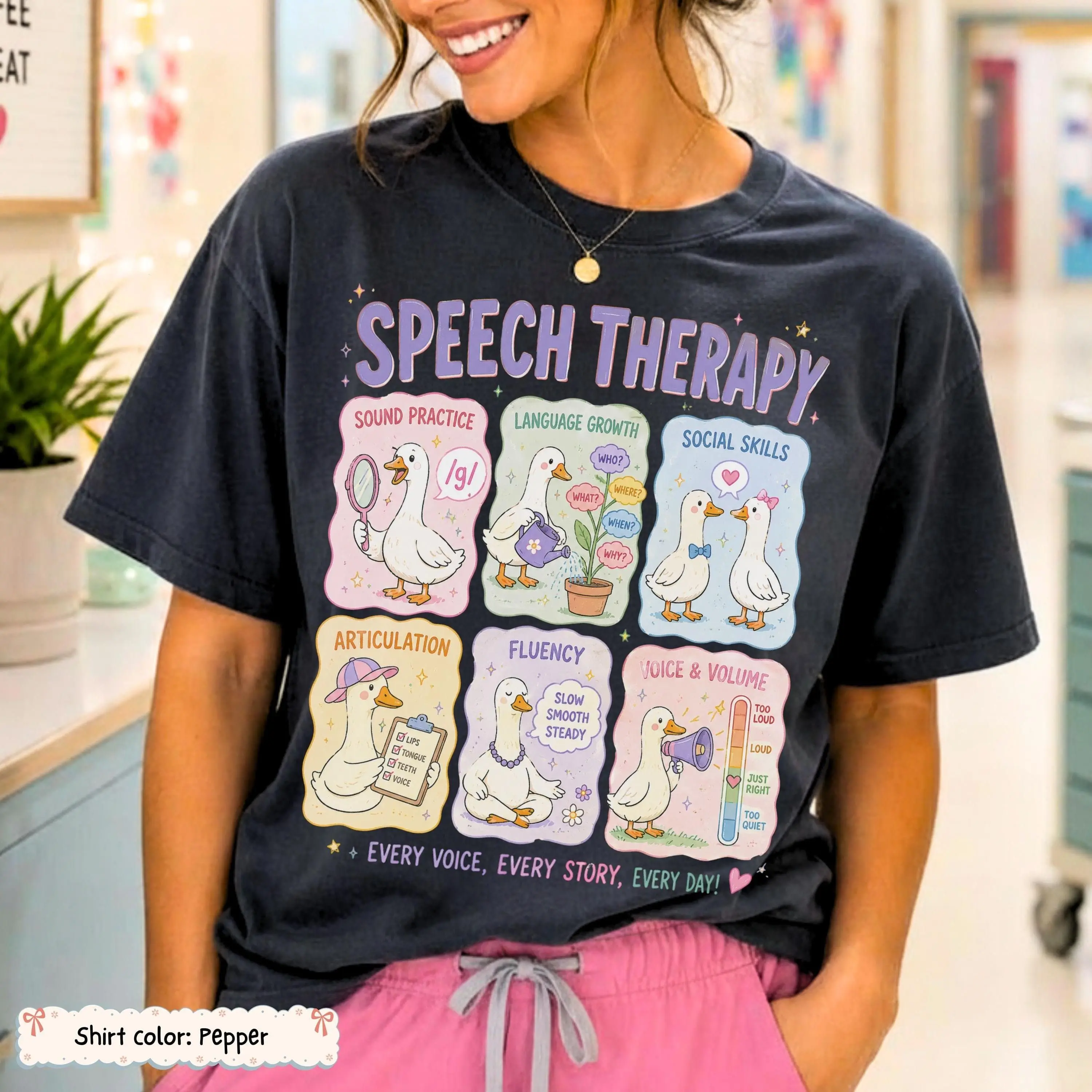 Speech Therapy Goose Shirt Speech Language Pathologist Tee SLP Goose Shirt Speech Therapist Gift Pediatric Therapy Teacher Appreciation