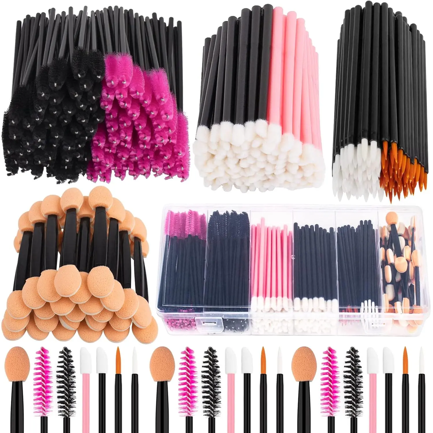Disposable Makeup Applicator Kit, 276-Piece Set with Storage Organizer for Smooth & Hygienic Application - Includes Mascara Wands, Lip Brushes, Eyeliner & Eyeshadow Tools, Flawless