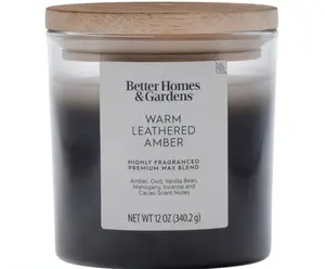 Better Homes & Gardens Warm Leathered Amber Scented 2-Wick Ombre Jar Candle 12oz