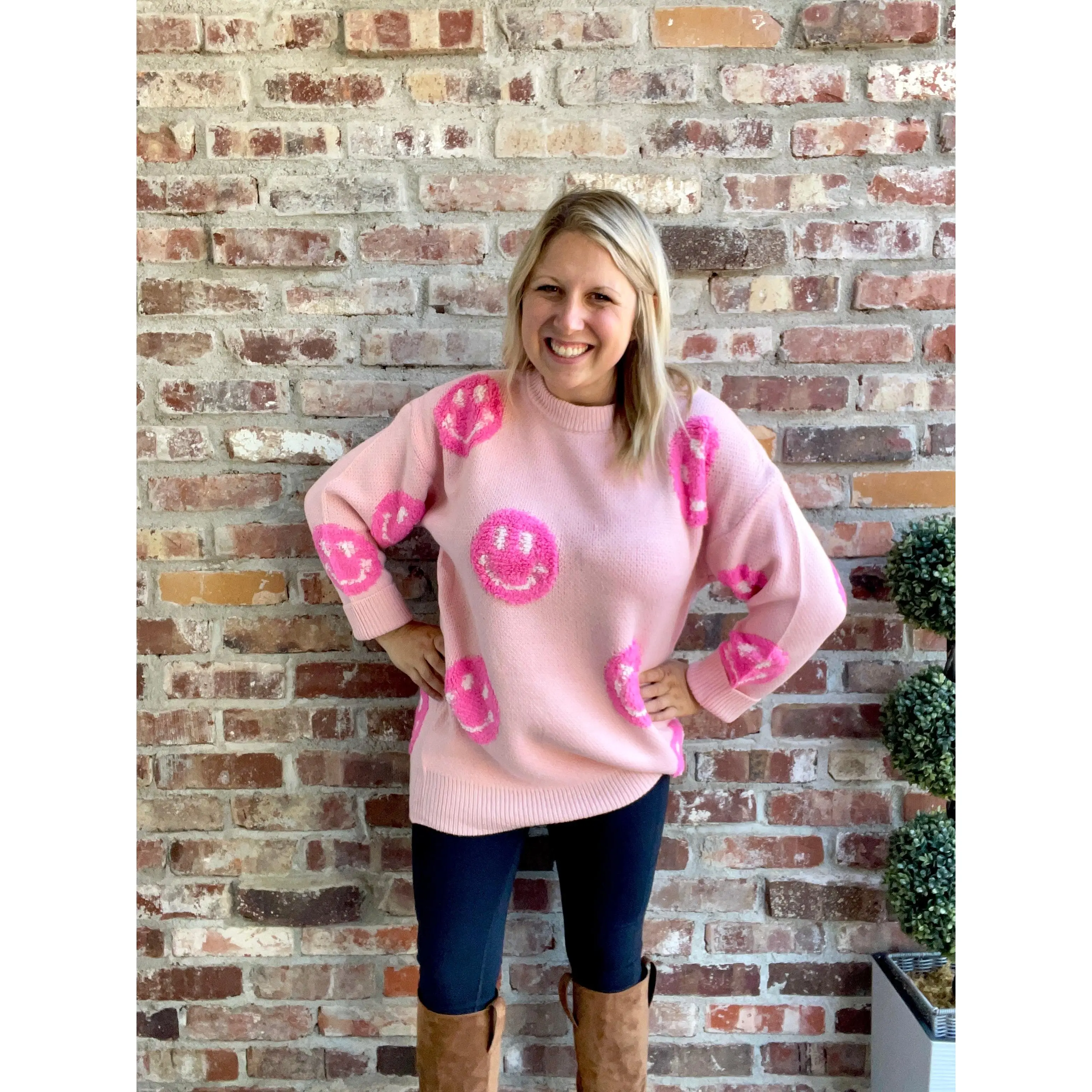 Pink Smiley Sweatshirt