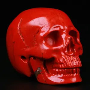 2.0 " Red Jasper Carved Crystal Skull,Super Realistic, Crystal Healing