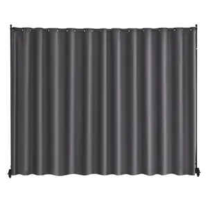 VEVOR Room Divider, Portable Panel Room Divider with Wheels Curtain Divider Stand, Freestanding Room Divider Privacy Screen for Office, Bedroom, Dining Room, Study, Gray