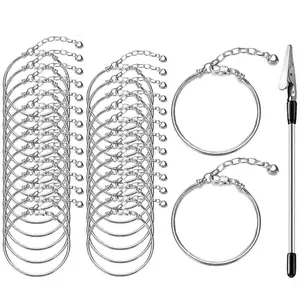 27 Pieces Snake Charm Bracelet Chain With 1pc Tool Clip Adjustable Charm Bracelet Chain with Heart Shape Extender Copper DIY for Women Jewelry Making(6.3 Inch,Silver)