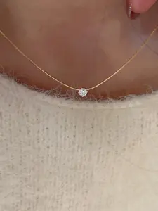 Elegant Zirconia Necklace for Women, Stylish Stainless Steel Chain, Perfect for Daily Wear & Commuting, Versatile Fashion Accessory, Zircon Stones Necklace