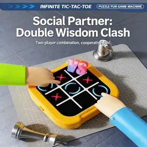 All-in-One Portable Tic-Tac-Toe Game Set – AI & 2-Player Modes, Educational Travel & Party Entertainment, Fun Digital Gift for Family Game Nights, Strategy Board Games.
