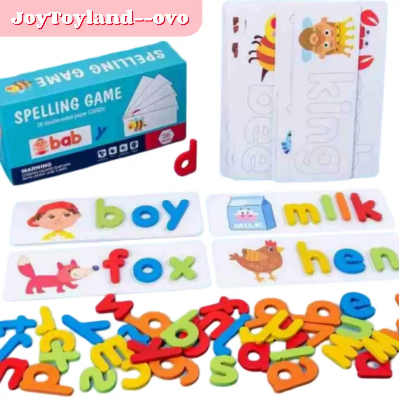See and Spell Alphabet Set Learning Toy with Storage Bag - Preschool Learning Materials, 52 Wooden Letters, 28 Dotted Line Tracing Cards, Spelling Matching Game for Toddlers to Boost Fine Motor Skills, Christmas & Holiday Gift