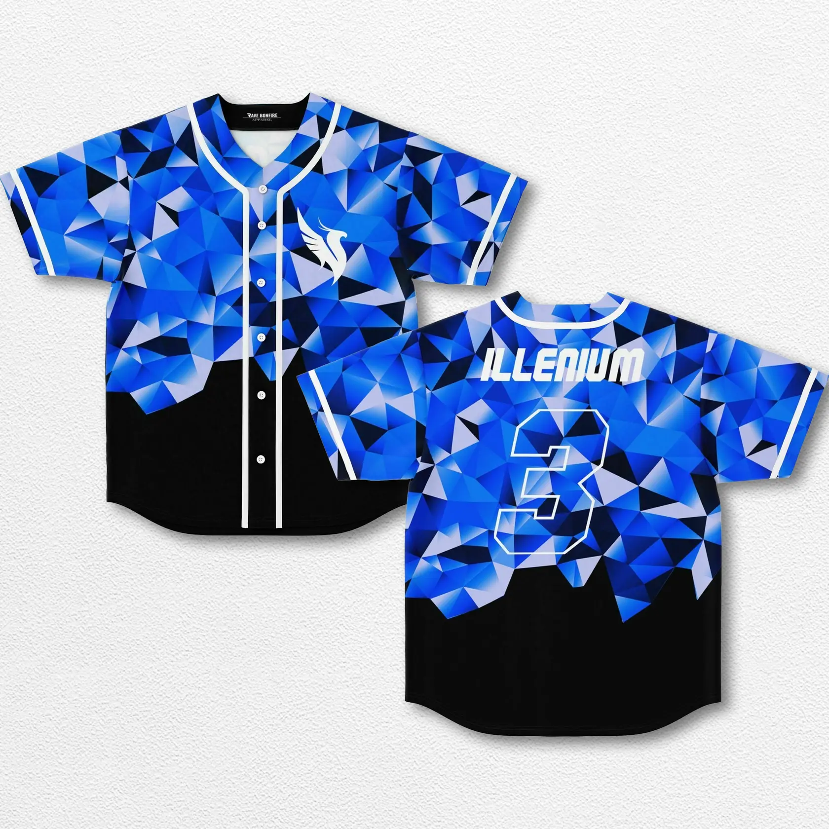 Blue Illenium Baseball Jersey Shirt, EDM Festival Baseball Jersey, Electronics Music Fan Gift