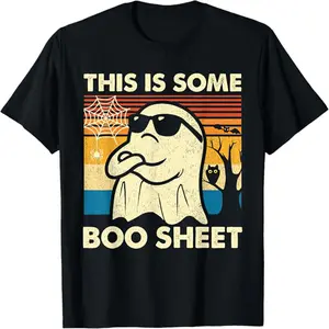 This is Some Boo Sheet Ghost Retro Funny Halloween T-Shirt for Men Women