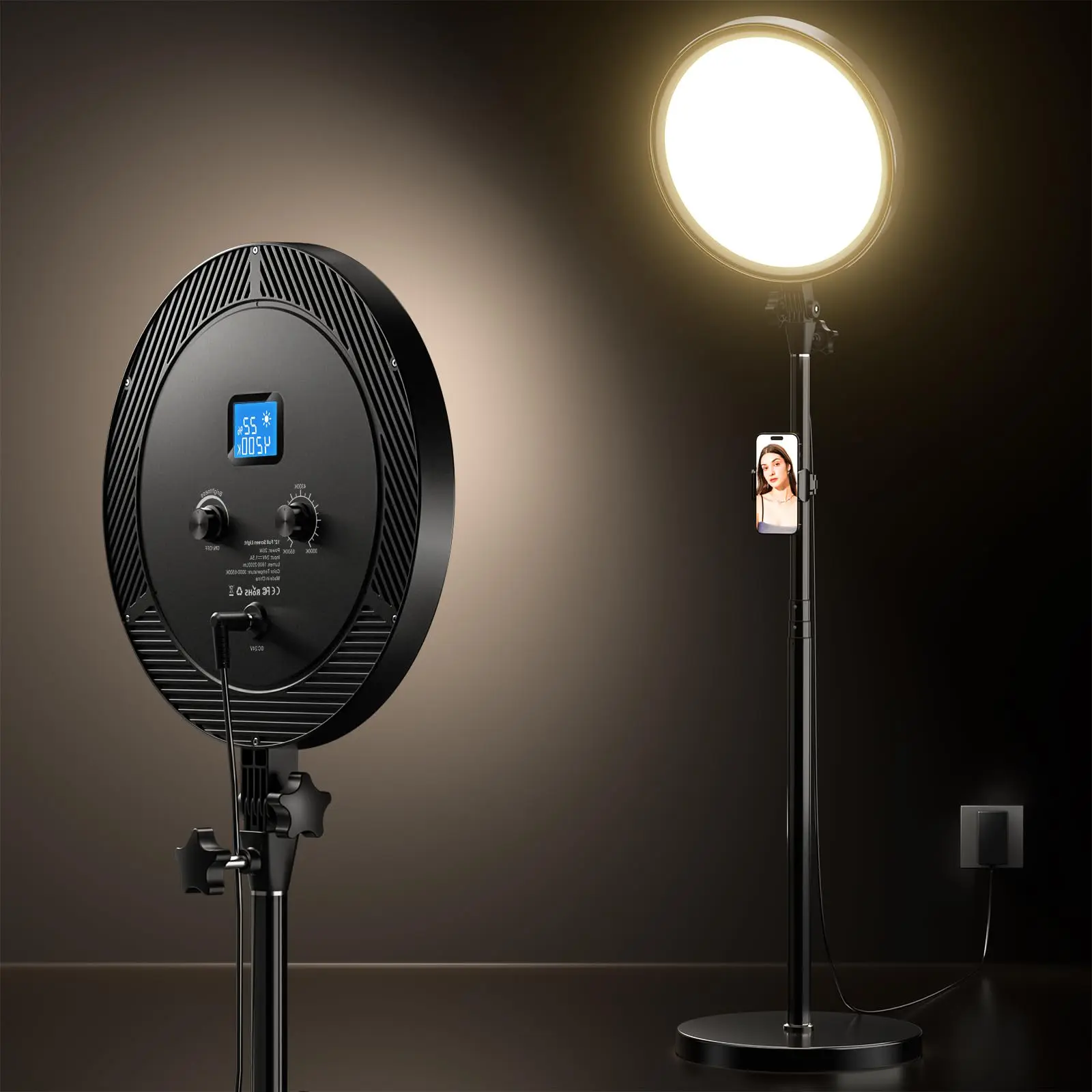 UBeesize 12" Professional Large Ring Light with 79.5" Stand, Phone Holder & Remote – 6500K Full-Screen Selfie Ring Light for Makeup, Photography, Studio, Barber,YouTube, TikTok, & Live Streaming Video