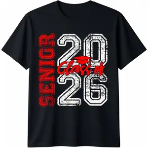 Senior 2026 Graduate Class of 2026 Graduation Men Women Kids T-Shirt Pure Cotton Graphic Tees Menswear Top: Gifts for Men & Women