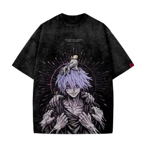 Vintage Washed Jujutsu Kaisen Mahito T-Shirt, Oversized Retro Distressed Anime Graphic Tee, Harajuku Streetwear Y2K Aesthetic, 100% Cotton Casual Short Sleeve Top, Japanese Manga Print Summer Outfit for Men Women, Trendy Gift for JJK Anime Fans