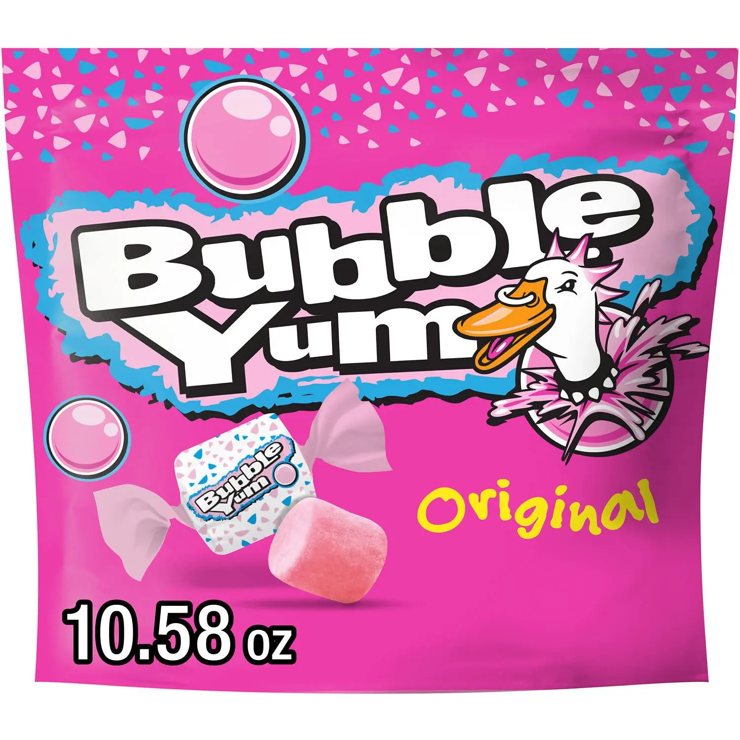 Original Flavor Chewy Bubble Gum – Soft Chewing Gum, Classic Sweet Flavor, Long-Lasting Chew, Candy Snack Bag, 10.58 oz