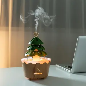 Christmas Tree Design Humidifier, 7 Color Gradient Light Essential Oil Diffuser, Remote Control Humidifier for Home Office, Home Decor, Gift Ideas