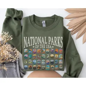 US National Parks List Sweatshirt, Protect Our National Parks Shirt, Nature Lover Shirt, Hiking Shirt, Outdoor Adventure Hoodie, Traveler Gift
