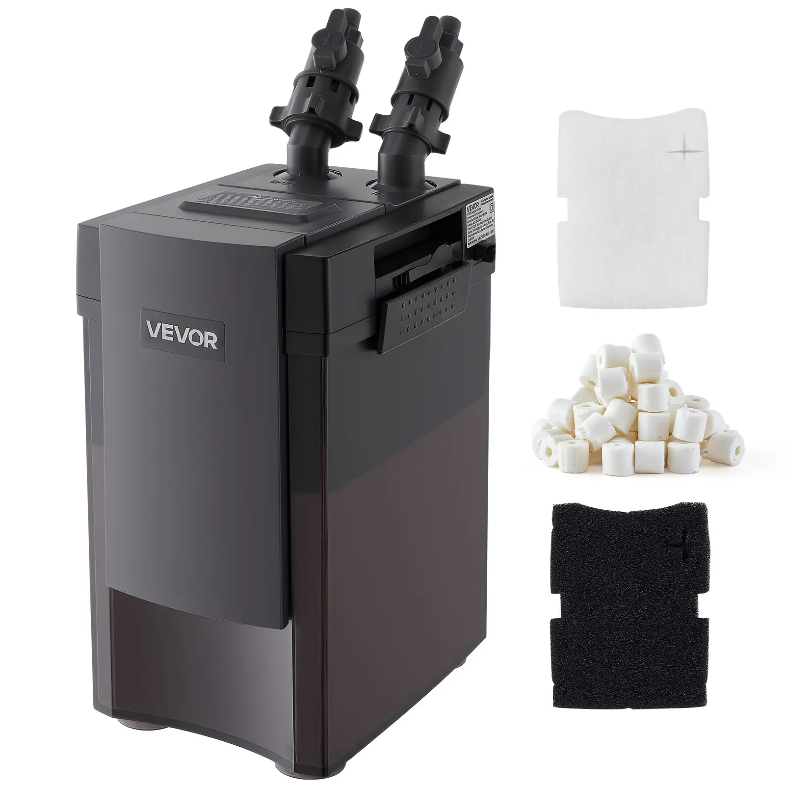 【Summervibes】VEVOR 162.7GPH Canister Filter, 3-Stage External Aquarium Filter with Powerful Pump, Water Circulation Cleaning Machine with Media for Large Fish Tanks and Aquariums Up to 100 Gallons, for Freshwater