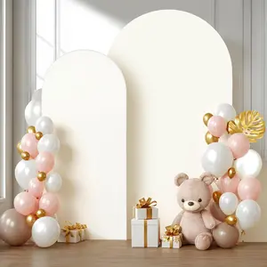 Arch Backdrop Covers - 7.2FT, 6FT Spandex Fitted Wedding Arch Stand Covers Round Top Chiara Arch Backdrop Cover for Wedding Birthday Party Decoration