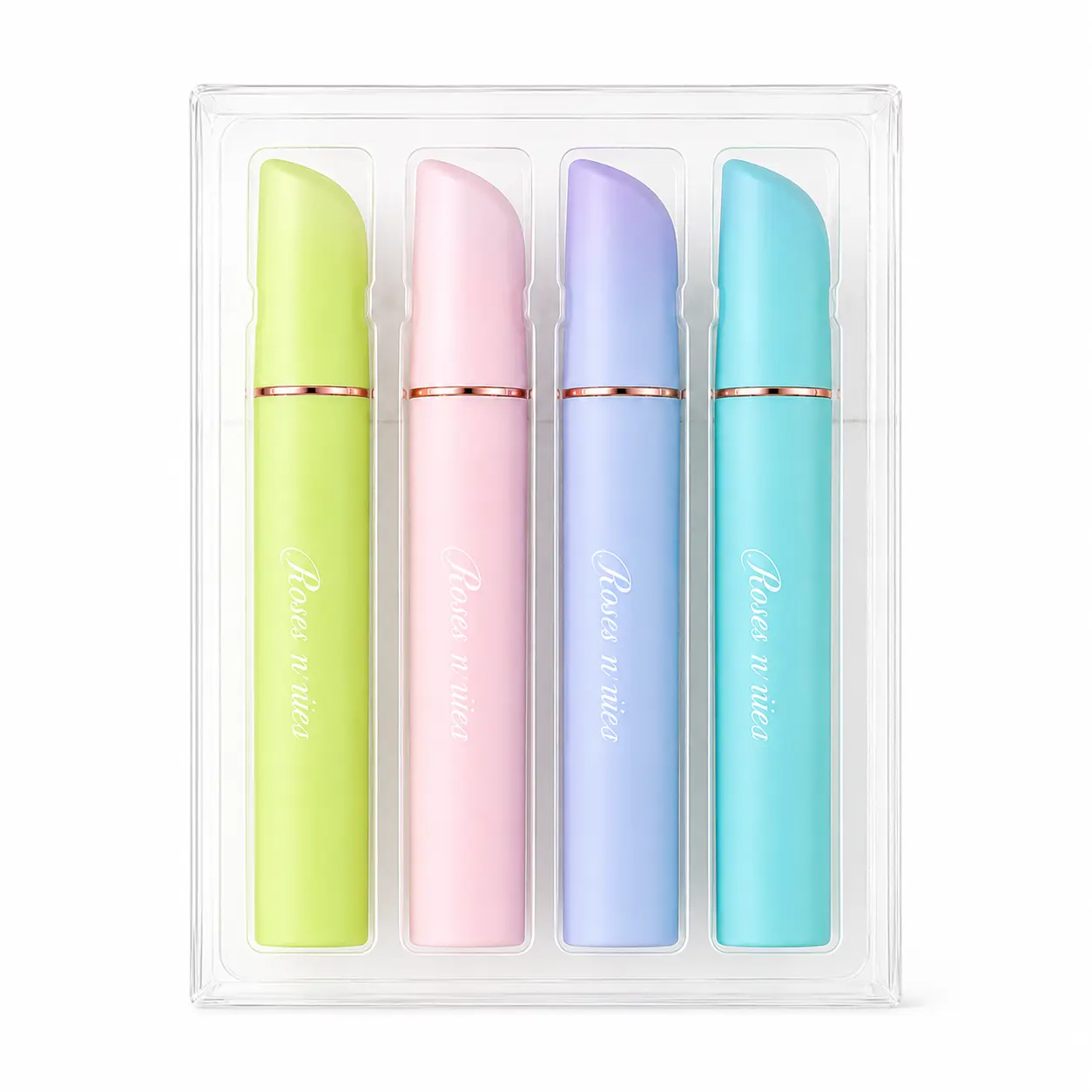 4-Pack Pastel Gradient Glitter Highlighter Pens with Chisel Tip, ABS Barrel for Journaling, Study Use in School & Office