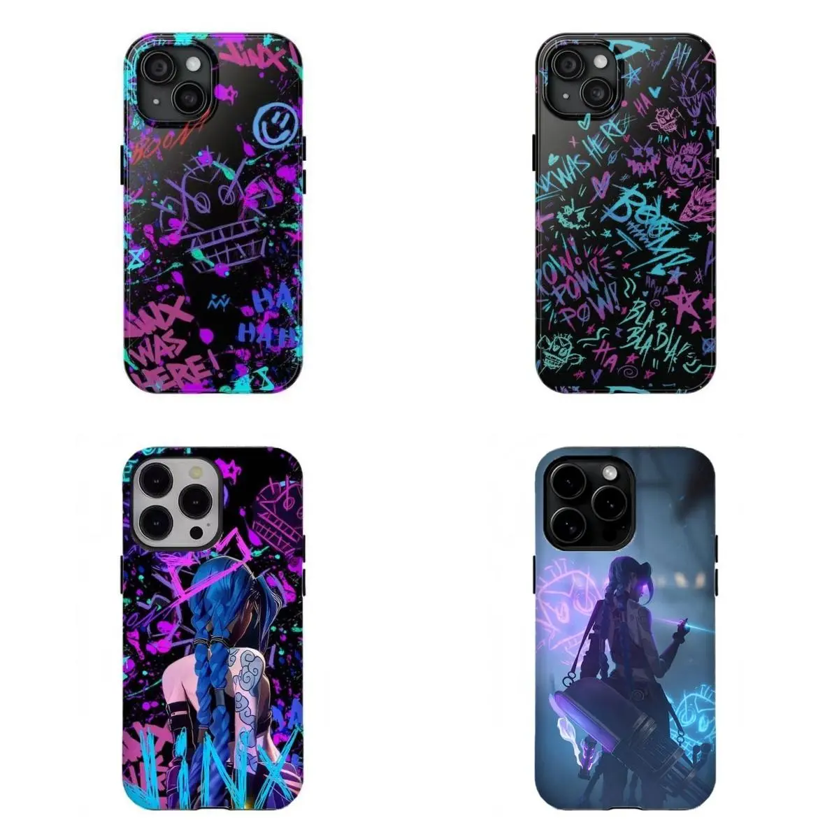 A-Arcane Jinx Neon Graffiti Phone Case|Neon Purple Street Art Protective Phone Case For iPhone 17 Pro Max 16 15 14 13 12 11 for Samsung S21 S22 S23 S24 S25 Phone Case|Tough Phone Case|Valentine's Day Gift | Gift for Him/Her Wireless Protection