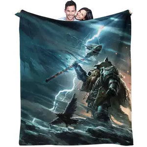 Warhammer Series 3 Pattern Plush Blanket, Soft Warm Lightweight Throw for Kids & Adults, Perfect Gift for Holidays Birthdays Daily Use, Soft Cozy Blanket