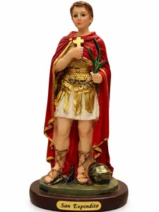 San Expedito Religious Decoration Resin Figurines, 8-in and 6-in Home Decor Statues & Ornaments