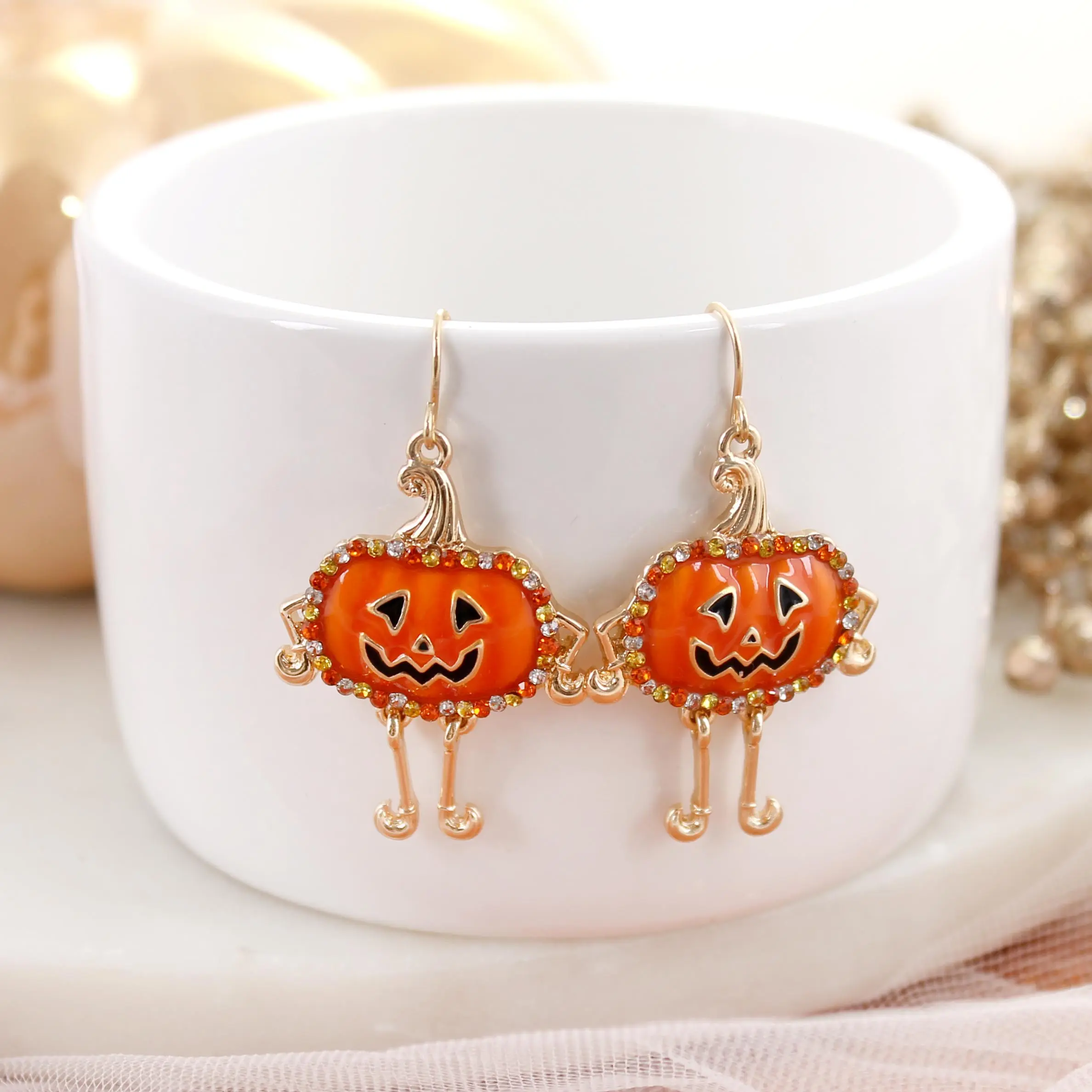 Dangle Leg Crystal Jack Earrings
