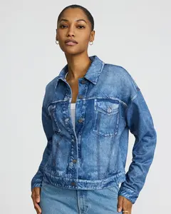 Express Denim Dark Wash Knit Jacket