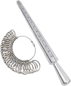 Ring Sizer Measuring Tool Ring Mandrel Ring Measurer Ring Sizing Kit Measure Finger Size Measurement Tool Set Metal Gauge  Size 1-13  Sizers Kit of 27 count
