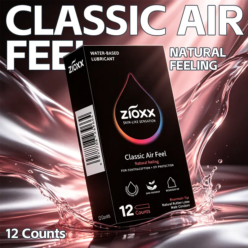 【 ZIOXX Classic Air Feel 】 Condoms usually dry out. Ours can't. Hyaluronic Acid Ultra Thin – 12 Count, Bare Feel Healthcare Classic Bathroom