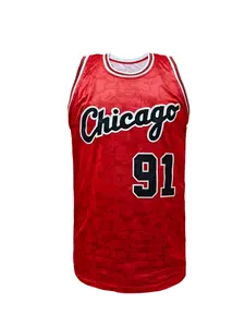 Men's #1#33#91 Basketball Jersey Vintage Embroidery Breathable Round Neck Sleeveless Uniform Basketball Shirt For Training Competition Casual Wear Workout Sport Jersey