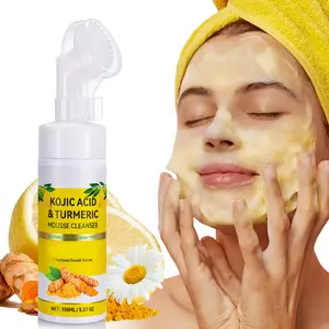 Yecuce Kojic Acid & Turmeric Mousse Facial Cleanser - 150ml, Deep Cleansing, Brightening Botanical Mild In-Shower Moisturizer for Adult All Skin Types, In-Shower Facial Cleansers summerwins