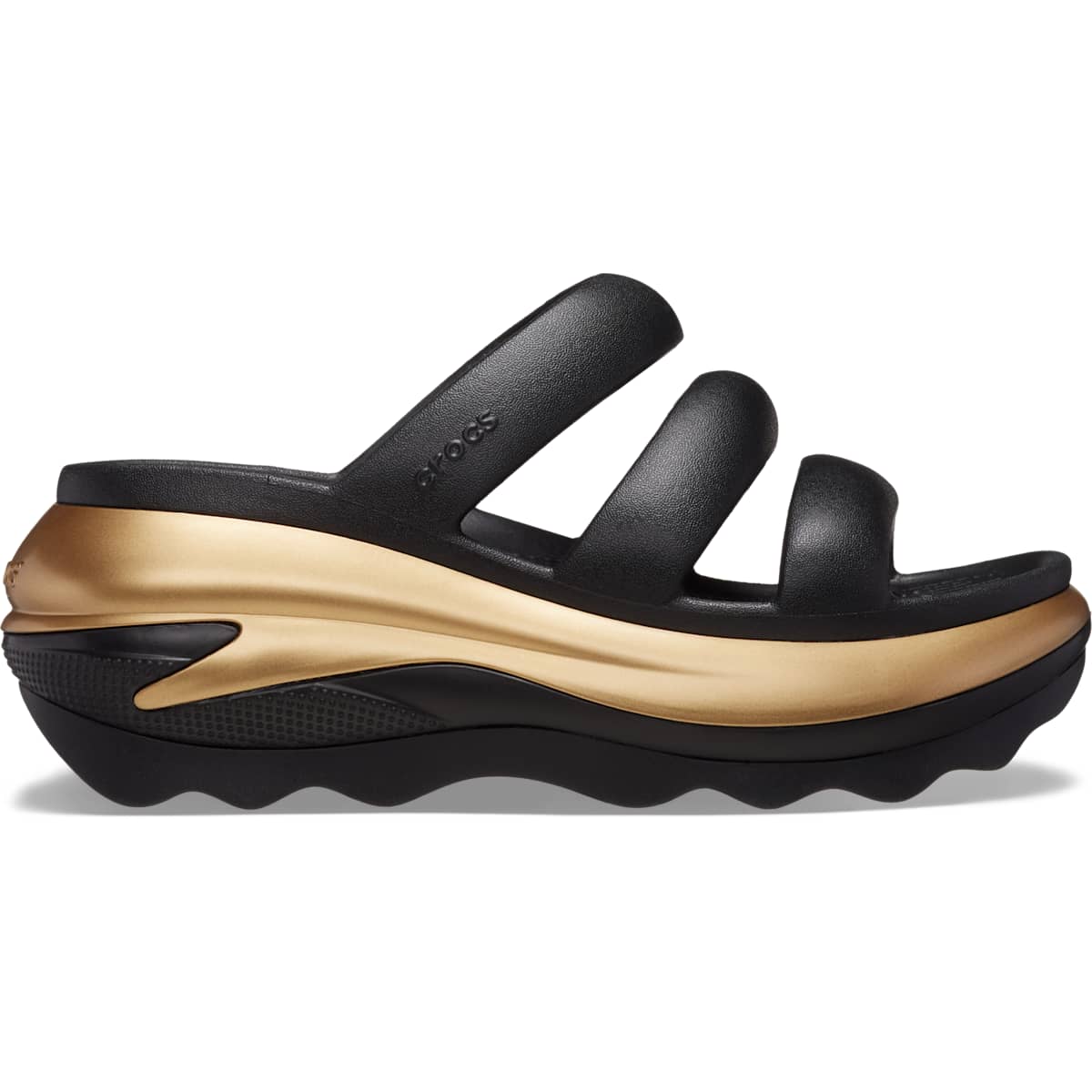 Crocs Adult Mega Crush Metallic Triple Strap Platform Sandals