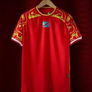 Congolese Jersey. DRC soccer jersey. Player fabric , good  for fan . RDC Maillot. Breathable and very light fabric. Congo soccer. See color disclaimer. Runs slim. Blue, White , and red. Choose size and color carefully .