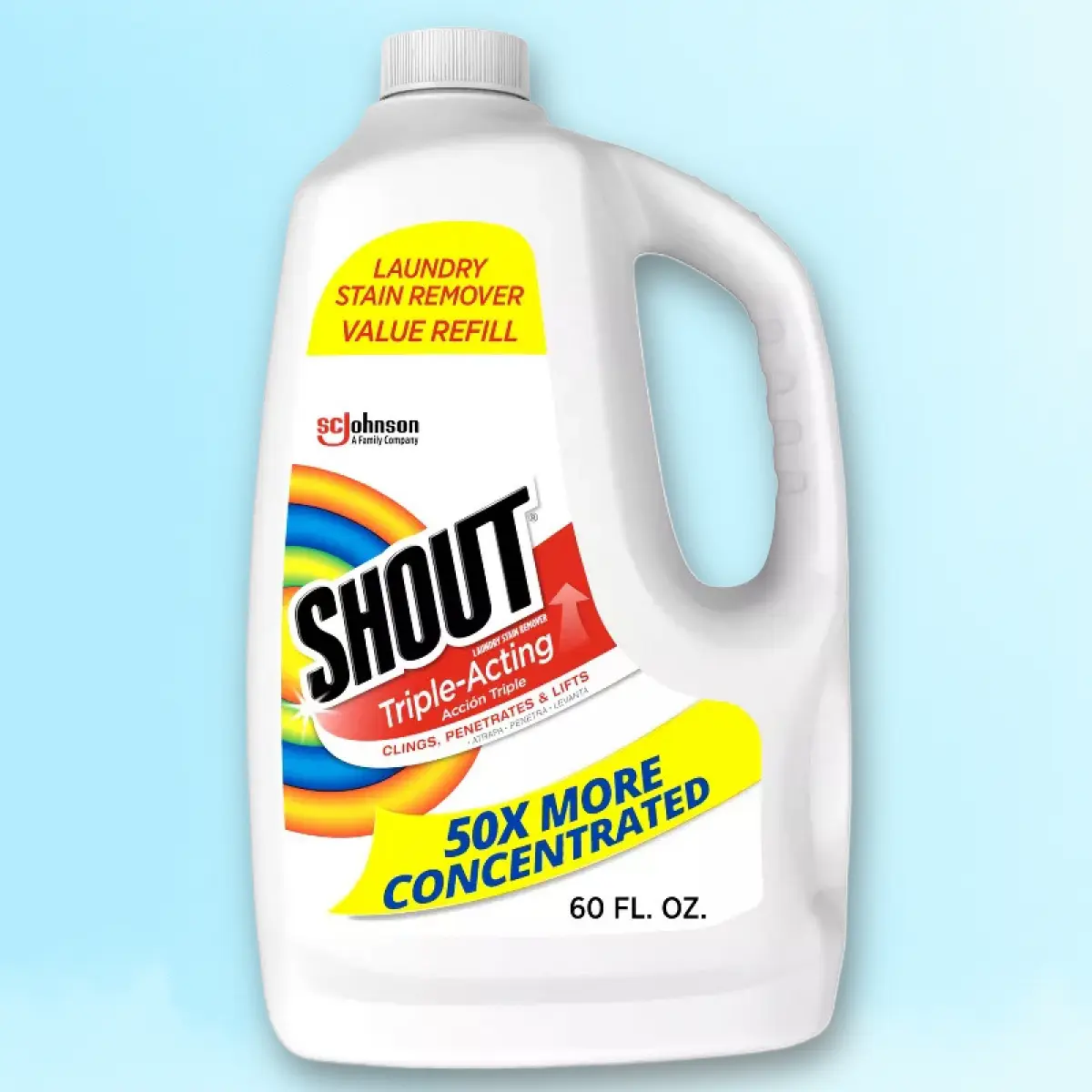 Shout Triple-Acting Everyday Stain Remover Liquid Refill - 60 fl oz