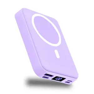 10000mAh Magnetic Wireless Portable Charger - 22.5W PD Fast Charging Power Bank, Built-in Lightning & USB-C Cables, Folding Stand, LED Display, Travel Essential Phone Accessory for iPhone 17/16/15/14/13, Accessories