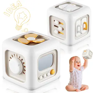 6-In-1 Montessori Busy Cube, Ultimate Travel Toy for Toddlers Aged 1-3 Years, Fine Motor Skills Development, Perfect First Birthday Gift