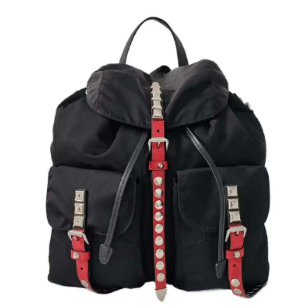 Pre-owned PRADA Nylon Backpacks black and red matching backpack BGP233335