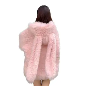 Cute Rabbit Ears Anti Lambswool Fleece Jacket For Women