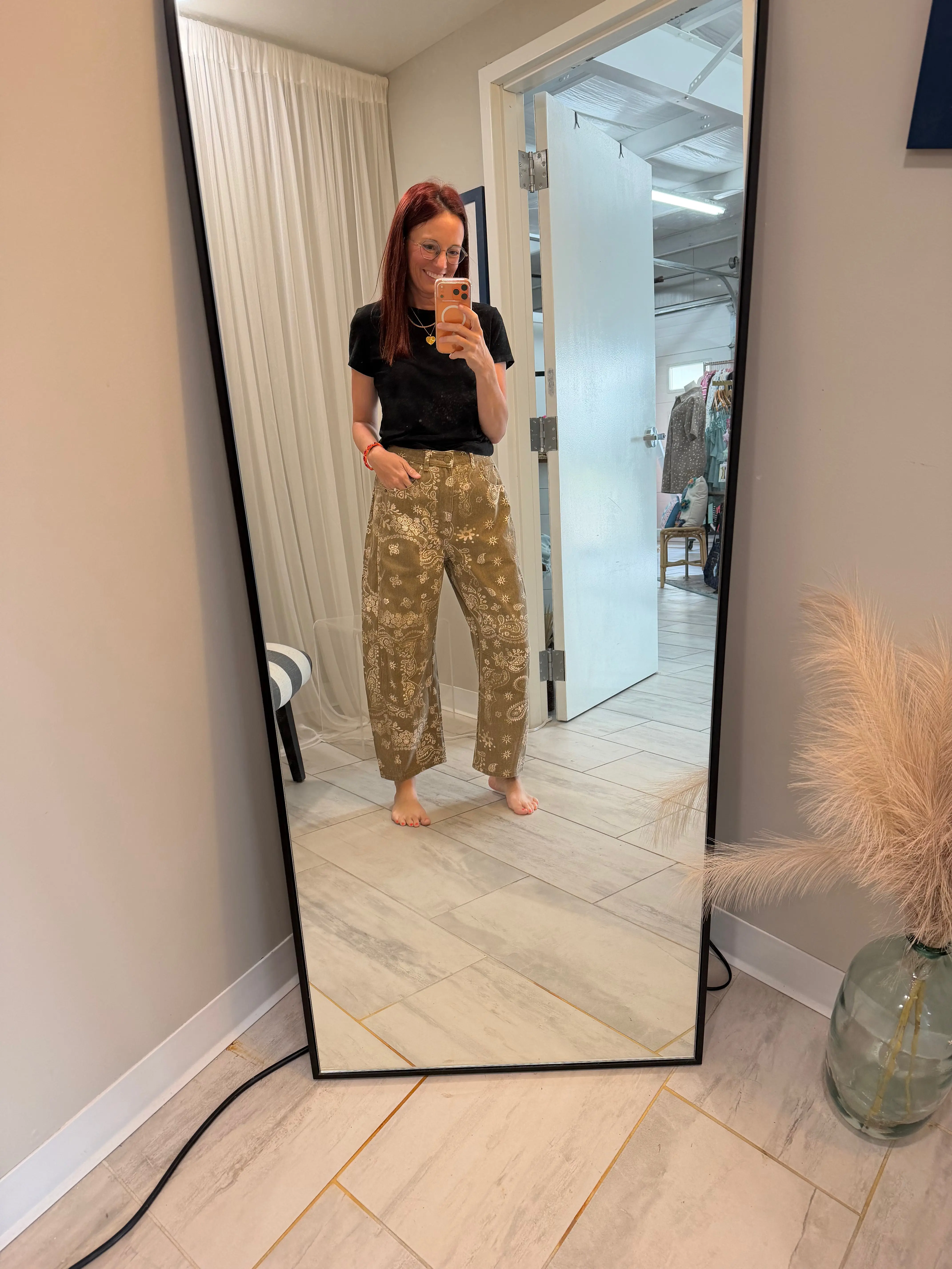 Catlin paisley barrel jeans