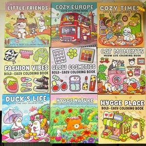 SUPER CUTE COLORING BOOK - 40 to 52 Hand-drawn Pages for Adults & Teens - Creative Space High-quality Coloring Book for Endless Fun Art Pen Marker Paint Pen