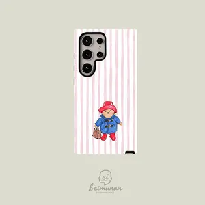 1 pc Paddington Bear， Cute Cartoon Design， Durable Shockproof 2in1 Protective Case for Samsung Galaxy S25 Ultra S25 S24 Plus S23 FE S22 A73 A55 A54 Series Phone Case Couple Phone Case Boyfriend Gift Holiday Gift Minimalist Fashion Case
