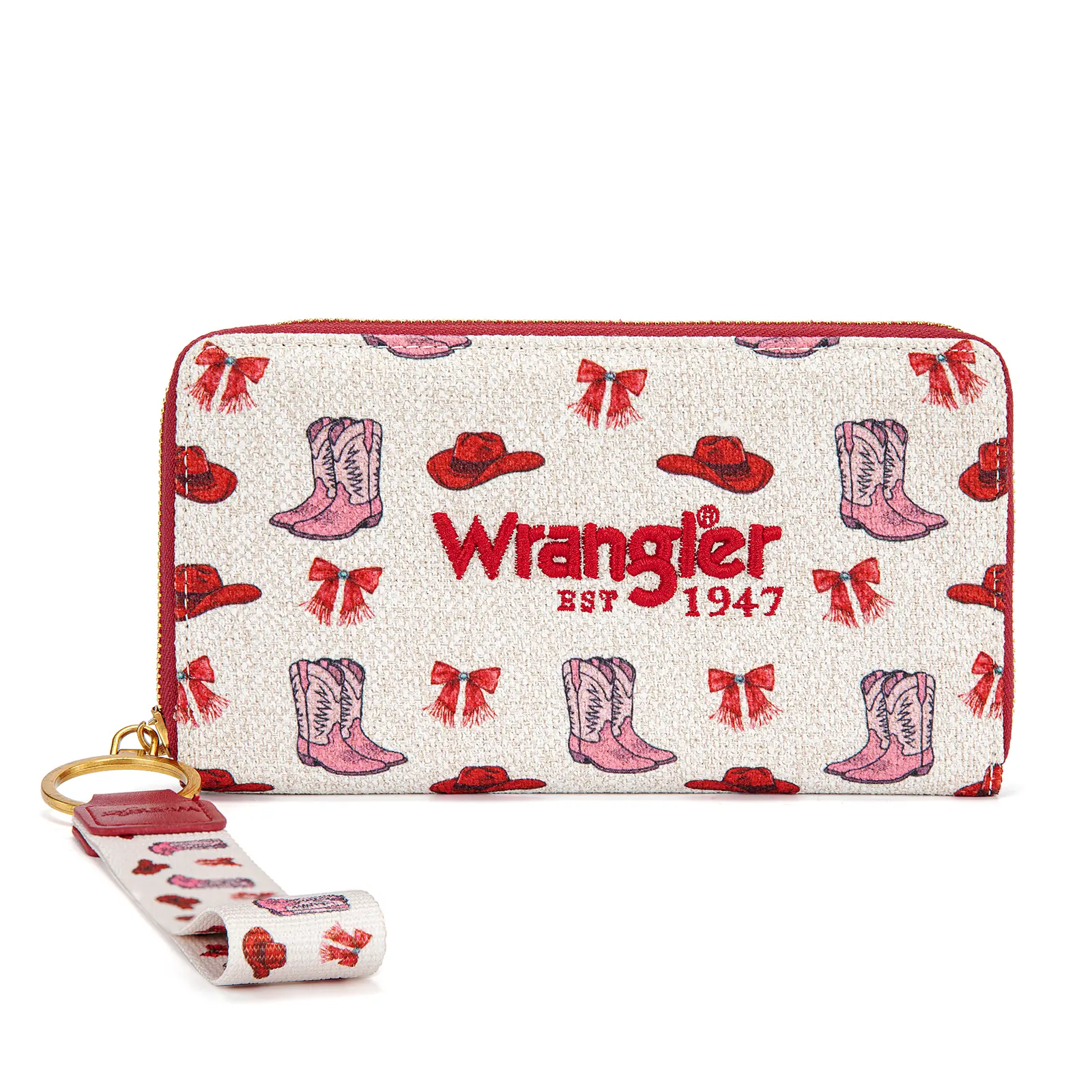 Wrangler Western Print RFID Blocking Zippered Cowgirl Wallet for Women