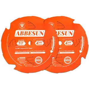 2 Pack 7-1/4 Inch 4T PCD Tipped Hardie Blade Fiber Cement Circular Saw Blade with 5/8'' DMK Arbor, for Diablo 7-1/4'' Circular Saw Blade D0704DH, Polycrystalline Diamond Tipped, for Laminate Flooring