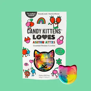 Candy Kittens Vegan Gummies - LOVES Flavor, Limited Edition Packaging, Rainbow Vegan Candy British Candy Vegan Gummies European Candy