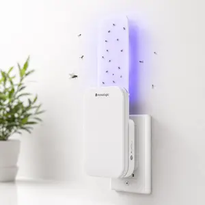 Mosalogic Fruit Fly Traps for Indoors Gnat Trap for House Indoor-600 Sqft Protection Area UV Fly Insect Trapper for Fruit Flies,Gnat,Mosquito,and Other Flying Insect Plug in Bug Killer White summerwins