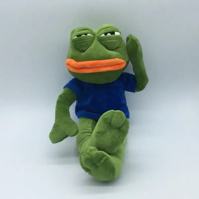 45cm Animal Sad Frog Plush Toy Soft Stuffed Pillow Magic Expression Pepe The Sad Frog Plush Doll Birthday GIfts For Girls Boys