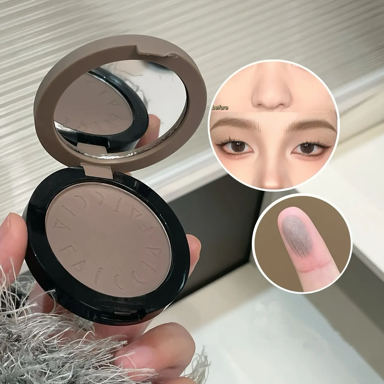 FAICCIA Contour Powder Palette, Facial Contouring Makeup, Matte Bronzer, waterproof and long-lasting nose contour, suitable for all skin tones with adjustable coverage, Matte Buildable Contour, Perfect for Valentine's Day or music festivals